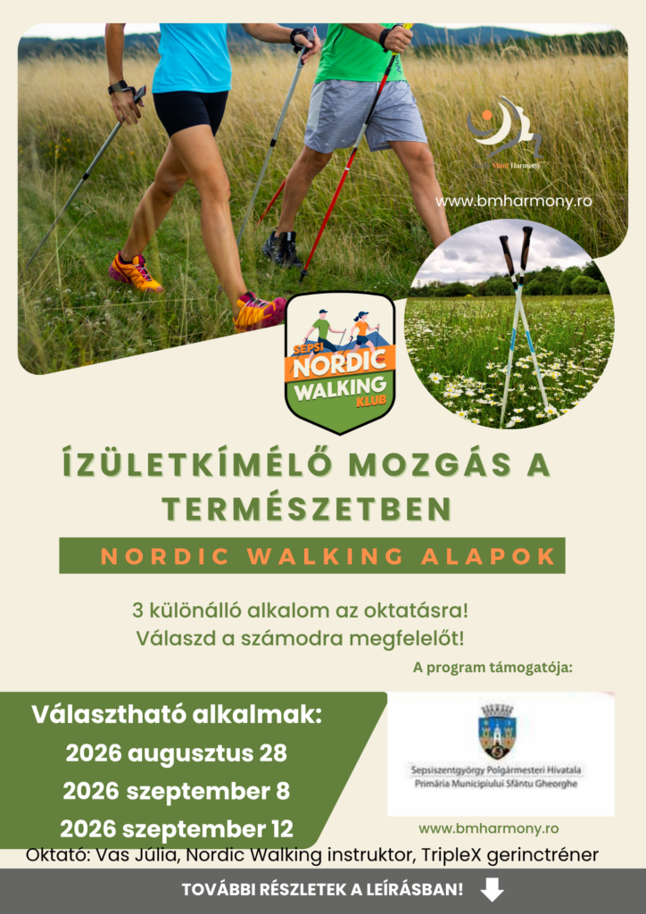 Nordic Walking Alapok - Ízületkímélő mozgás a természetben - Esemény 2026 augusztus-szeptember